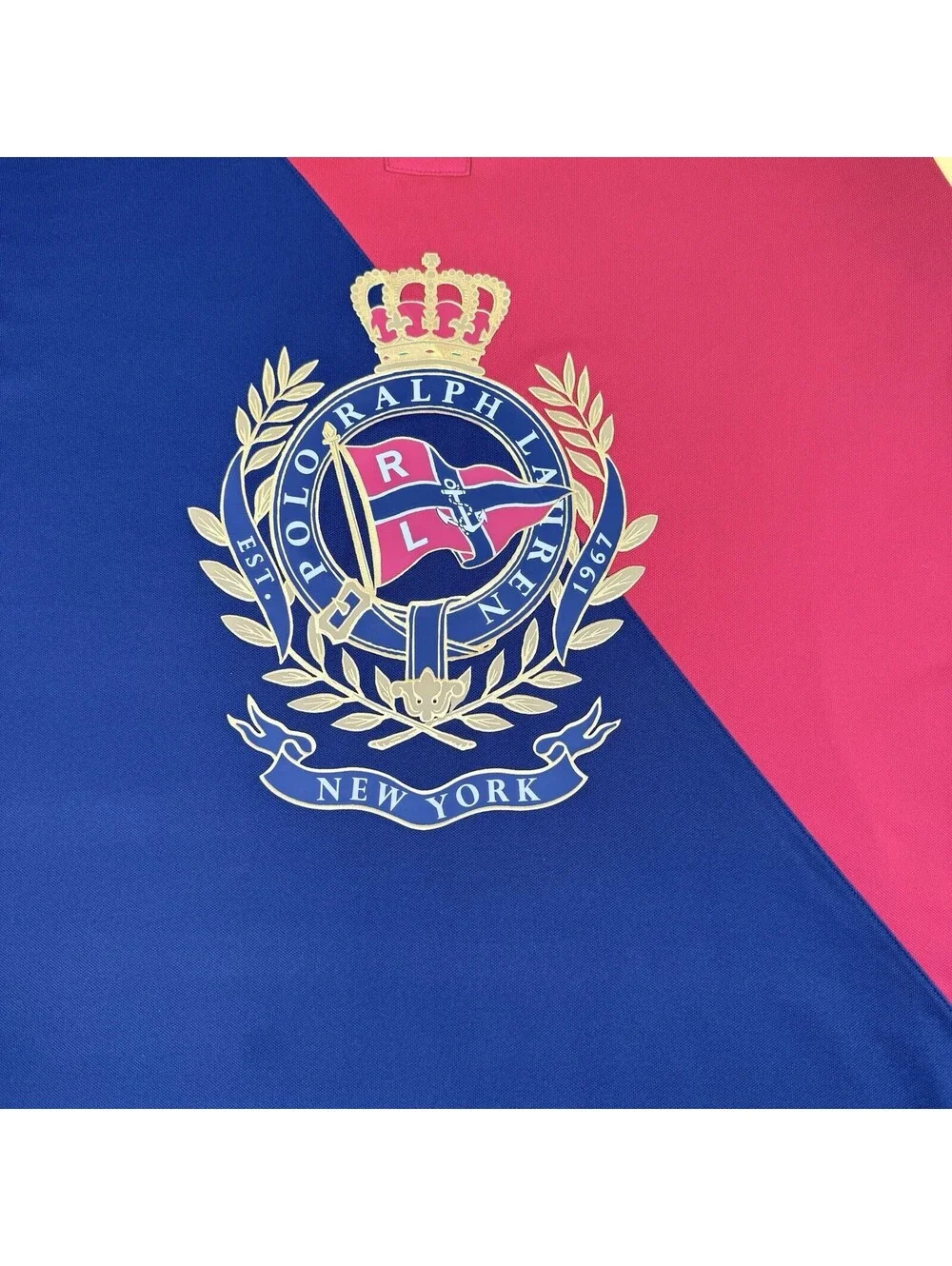 POLO RALPH LAUREN NAUTICAL FLAG CLASSIC FIT STRETCH MESH COLORBLOCKED Sz XXL‎